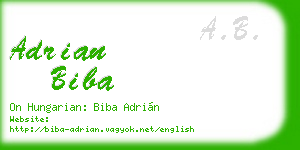adrian biba business card